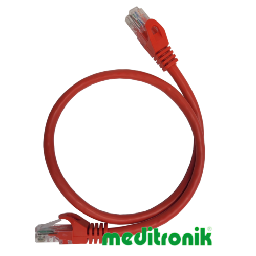 Patchcord UTP kat.6 (klasa E) linka czerwony dł.0,5m kabel nieekranowany LAN RJ45