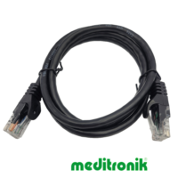 Patchcord UTP kat.6 (klasa E) linka czarny dł.1m kabel nieekranowany LAN RJ45