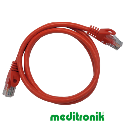 Patchcord UTP kat.6 (klasa E) linka czerwony dł.1m kabel nieekranowany LAN RJ45