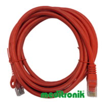 Patchcord UTP kat.6 (klasa E) linka czerwony dł.3m kabel nieekranowany LAN RJ45