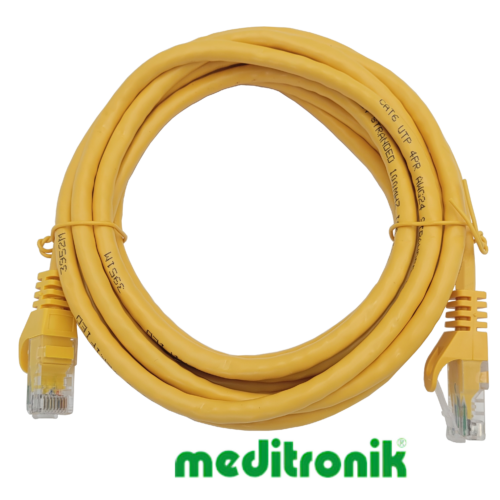 Patchcord UTP kat.6 (klasa E) linka żółty dł.3m kabel nieekranowany LAN RJ45