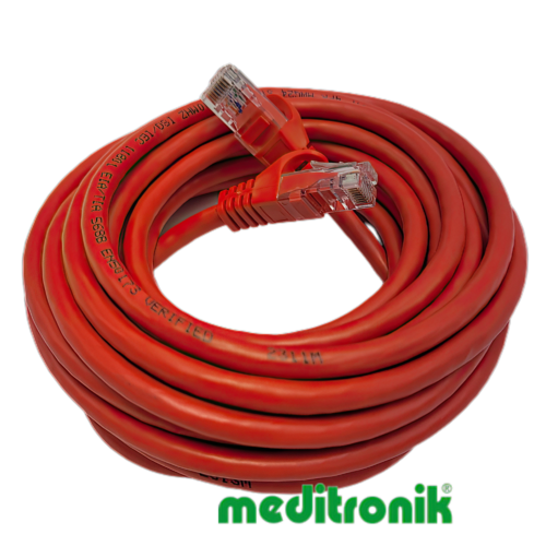 Patchcord UTP kat.6 (klasa E) linka czerwony dł.5m kabel nieekranowany LAN RJ45