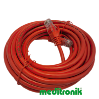 Patchcord UTP kat.6 (klasa E) linka czerwony dł.5m kabel nieekranowany LAN RJ45