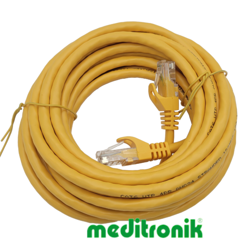 Patchcord UTP kat.6 (klasa E) linka żółty dł.5m kabel nieekranowany LAN RJ45