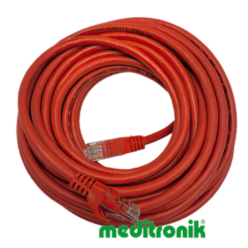 Patchcord UTP kat.6 (klasa E) linka czerwony dł.10m kabel nieekranowany LAN RJ45