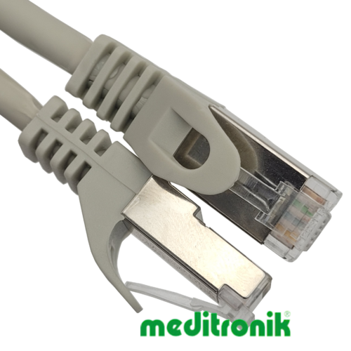 Patchcord S/FTP (SSTP) LSZH miedziany kat.6A (klasa EA) linka szary dł.3m kabel ekranowany LAN RJ45