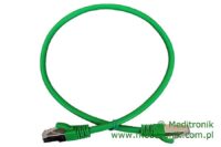 Patchcord FTP miedziany kat.6 (klasa E) linka zielony dł. 0,5m kabel ekranowany LAN RJ45