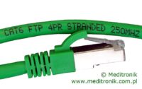 Patchcord FTP miedziany kat.6 (klasa E) linka zielony dł. 0,5m kabel ekranowany LAN RJ45