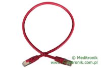 Patchcord FTP miedziany kat.6 (klasa E) linka czerwony dł.0,5m kabel ekranowany LAN RJ45