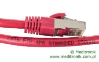 Patchcord FTP miedziany kat.6 (klasa E) linka czerwony dł.0,5m kabel ekranowany LAN RJ45