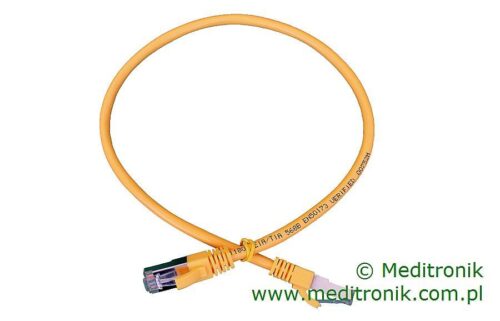 Patchcord FTP miedziany kat.6 (klasa E) linka żółty dł.0,5m kabel ekranowany LAN RJ45
