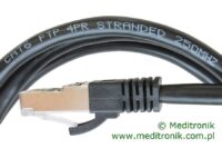 Patchcord FTP miedziany kat.6 (klasa E) linka czarny dł.1m kabel ekranowany LAN RJ45