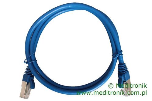 Patchcord FTP miedziany kat.6 (klasa E) linka niebieski dł.1m kabel ekranowany LAN RJ45
