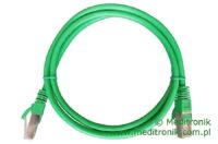 Patchcord FTP miedziany kat.6 (klasa E) linka zielony dł.1m kabel ekranowany LAN RJ45