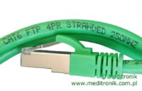 Patchcord FTP miedziany kat.6 (klasa E) linka zielony dł.1m kabel ekranowany LAN RJ45