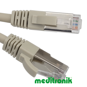 Patchcord FTP miedziany kat.6 (klasa E) linka szary dł.1m kabel ekranowany LAN RJ45