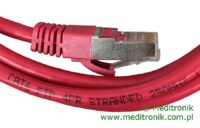 Patchcord FTP miedziany kat.6 (klasa E) linka czerwony dł.1m kabel ekranowany LAN RJ45