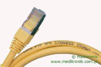 Patchcord FTP miedziany kat.6 (klasa E) linka żółty dł.1m kabel ekranowany LAN RJ45