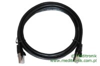 Patchcord FTP miedziany kat.6 (klasa E) linka czarny dł.2m kabel ekranowany LAN RJ45