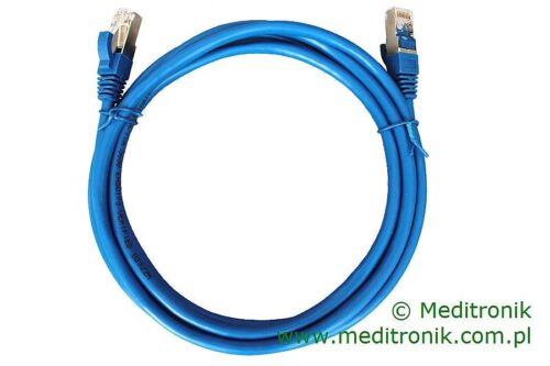 Patchcord FTP miedziany kat.6 (klasa E) linka niebieski dł.2m kabel ekranowany LAN RJ45