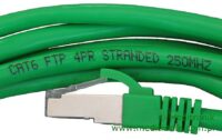 Patchcord FTP miedziany kat.6 (klasa E) linka zielony dł.2m kabel ekranowany LAN RJ45