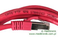 Patchcord FTP miedziany kat.6 (klasa E) linka czerwony dł.2m kabel ekranowany LAN RJ45