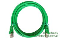 Patchcord FTP miedziany kat.6 (klasa E) linka zielony dł.3m kabel ekranowany LAN RJ45