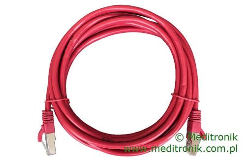Patchcord FTP miedziany kat.6 (klasa E) linka czerwony dł.3m kabel ekranowany LAN RJ45