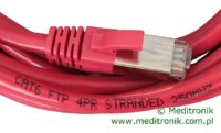 Patchcord FTP miedziany kat.6 (klasa E) linka czerwony dł.3m kabel ekranowany LAN RJ45