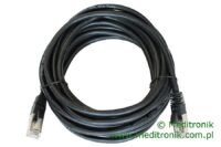 Patchcord FTP miedziany kat.6 (klasa E) linka czarny dł.5m kabel ekranowany LAN RJ45