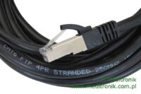 Patchcord FTP miedziany kat.6 (klasa E) linka czarny dł.5m kabel ekranowany LAN RJ45