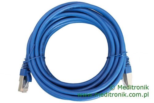 Patchcord FTP miedziany kat.6 (klasa E) linka niebieski dł.5m kabel ekranowany LAN RJ45
