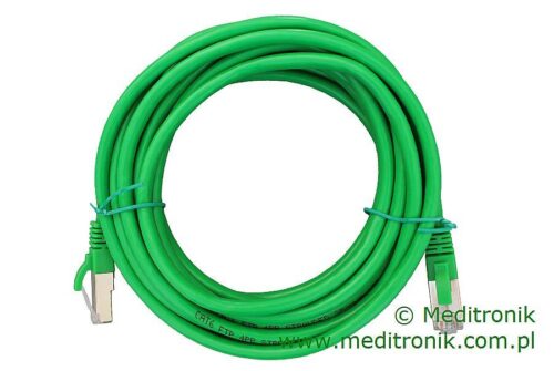Patchcord FTP miedziany kat.6 (klasa E) linka zielony dł.5m kabel ekranowany LAN RJ45