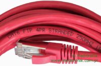 Patchcord FTP miedziany kat.6 (klasa E) linka czerwony dł.5m kabel ekranowany LAN RJ45
