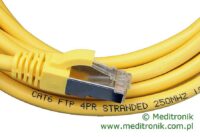 Patchcord FTP miedziany kat.6 (klasa E) linka żółty dł.5m kabel ekranowany LAN RJ45