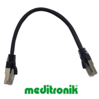 Patchcord FTP miedziany kat.6 (klasa E) linka czarny dł.0,25m kabel ekranowany LAN RJ45