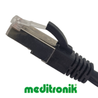 Patchcord FTP miedziany kat.6 (klasa E) linka czarny dł.0,25m kabel ekranowany LAN RJ45
