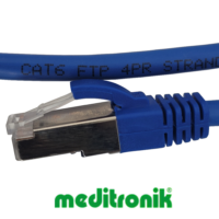 Patchcord FTP miedziany kat.6 (klasa E) linka niebieski dł.0,25m kabel ekranowany LAN RJ45