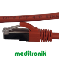 Patchcord FTP miedziany kat.6 (klasa E) linka czerwony dł.0,25m kabel ekranowany LAN RJ45