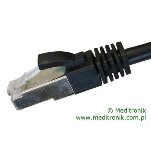 Patchcord FTP miedziany kat.6 (klasa E) linka czarny dł.15m kabel ekranowany LAN RJ45