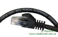 Patchcord UTP miedziany kat.6 (klasa E) linka czarny dł.0,5m kabel nieekranowany LAN RJ45