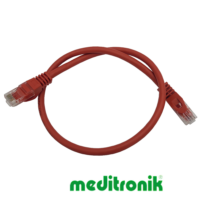 Patchcord UTP miedziany kat.6 (klasa E) linka czerwony dł.0,5m kabel nieekranowany LAN RJ45