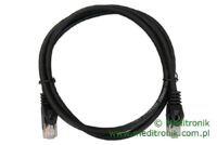 Patchcord UTP miedziany kat.6 (klasa E) linka czarny dł.1m kabel nieekranowany LAN RJ45