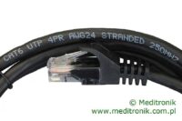 Patchcord UTP miedziany kat.6 (klasa E) linka czarny dł.1m kabel nieekranowany LAN RJ45