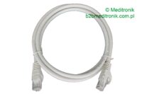 Patchcord UTP miedziany kat.6 (klasa E) linka szary dł.1,5m kabel nieekranowany LAN RJ45