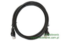 Patchcord UTP miedziany kat.6 (klasa E) linka czarny dł.2m kabel nieekranowany LAN RJ45