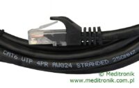 Patchcord UTP miedziany kat.6 (klasa E) linka czarny dł.2m kabel nieekranowany LAN RJ45