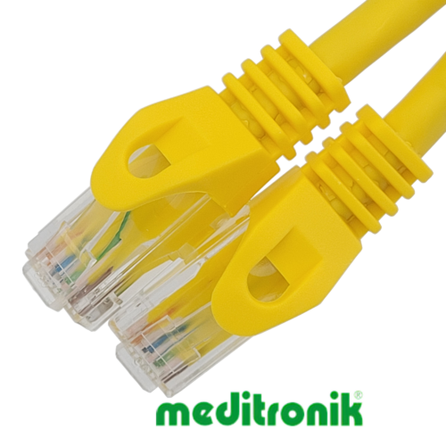 Patchcord UTP miedziany kat.6 (klasa E) linka żółty dł.2m kabel nieekranowany LAN RJ45