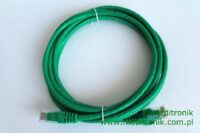 Patchcord RJ45 Kat.5e 3m U/UTP PVC miedziany zielony