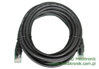 Patchcord RJ45 Kat.5e 5m U/UTP PVC miedziany czarny